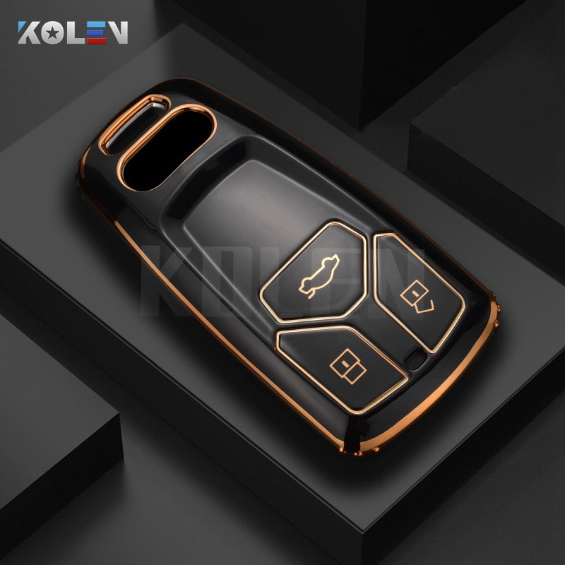 Fashion TPU Car Remote Key Case Cover Shell For Audi A4 B9 A5 A6 8S 8W Q5 Q7 4M S4 S5 S7 TT TTS TFSI RS Protector Fob Keyless - ESSENTIALS365