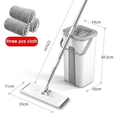 Mop magic Floor Squeeze squeeze mop with bucket flat bucket rotating mop for wash floor house home cleaning cleaner easy 2020new - ESSENTIALS365