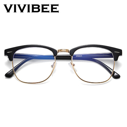 Classic Semi Rimless Anti Blue Light Blocking Glasses Men Square Ray Filter Eyeglasses Frames Computer Women Goggles - ESSENTIALS365