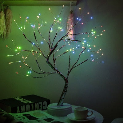 LED Night Light Mini Christmas Tree Copper Wire Garland Lamp For Kids Home Bedroom Decoration Decor Fairy Light Holiday lighting - ESSENTIALS365