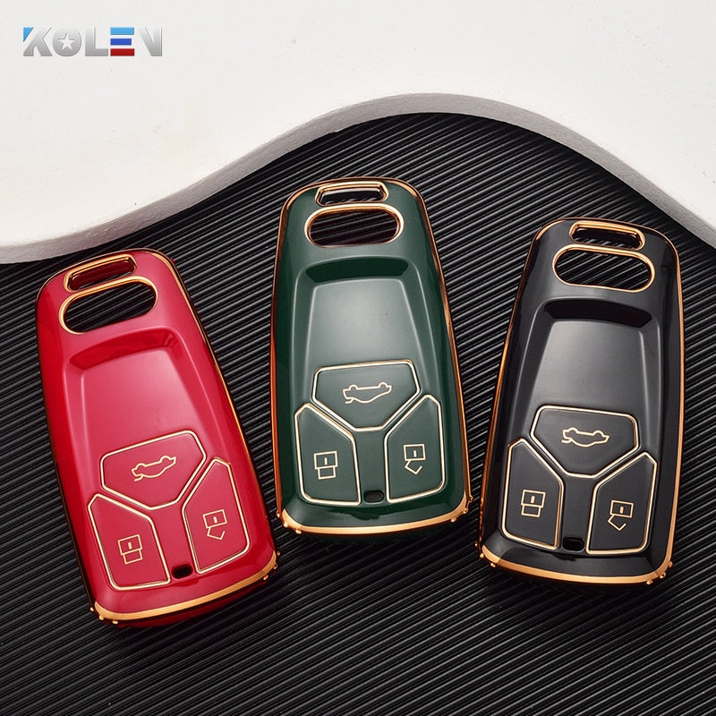 Fashion TPU Car Remote Key Case Cover Shell For Audi A4 B9 A5 A6 8S 8W Q5 Q7 4M S4 S5 S7 TT TTS TFSI RS Protector Fob Keyless - ESSENTIALS365