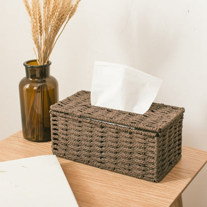 Rattan Tissue Box Vintage Napkin Holder Case Clutter Storage Container Cover Living Room Desk Decoration - ESSENTIALS365