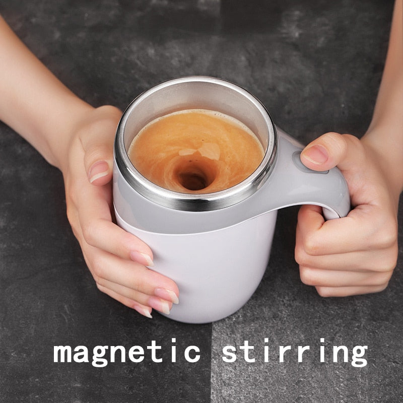 Automatic Self Stirring Magnetic Mug Stainless Steel Temperature Difference Coffee Mixing Cup Blender Smart Mixer Thermal Cup - ESSENTIALS365