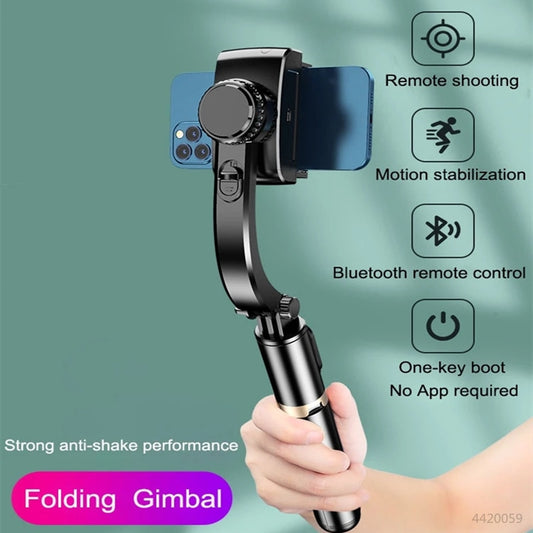 Stabilizer Selfie Stick Foldable Wireless Tripod with Bluetooth Shutter Monopod for IOS, Android