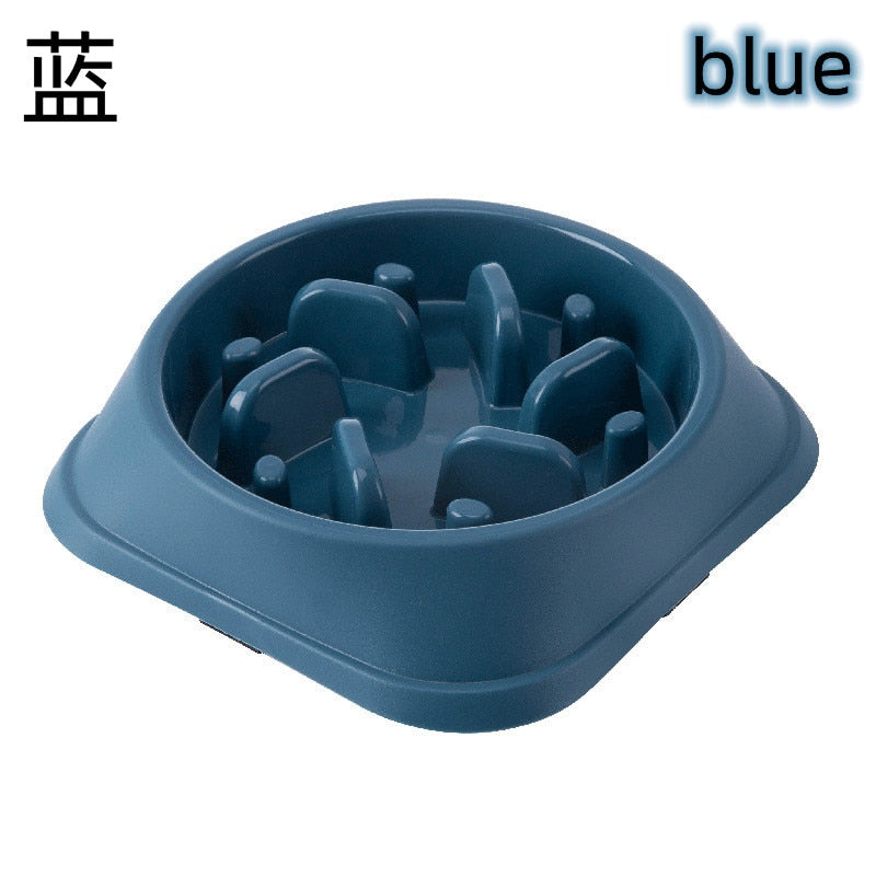 Pet Cat Dog Slow Food Bowl Fat Help Healthy Round Anti-choking Thickened And Non-slip Multiple Colors Shapes - ESSENTIALS365