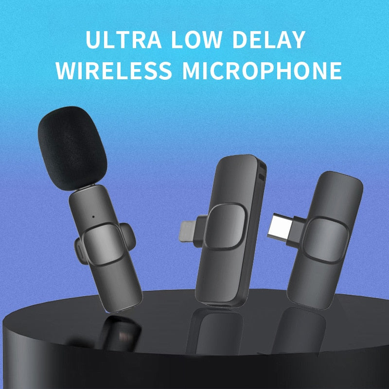 Professional Wireless Lavalier Lapel Microphone for iPhone, iPad - Cordless Omnidirectional Condenser Recording Mic for Interview Video Podcast Vlog YouTube - ESSENTIALS365