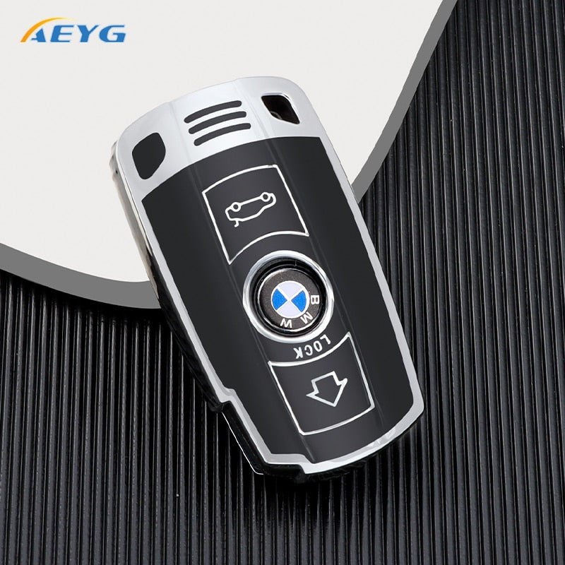 Soft TPU Car Remote Key Case Cover Shell For BMW X1 X5 X6 Z4 E90 E60 E70 E87 3 5 6 Series M3 M5 Holder Shell Fob Accessories - ESSENTIALS365