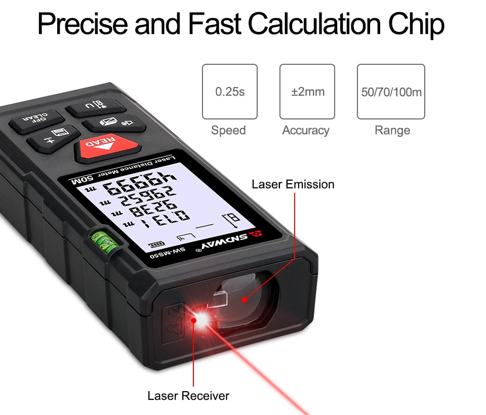 Laser distance meter 40M 60M 80M 100M rangefinder trena laser tape range finder build measure device ruler test tool