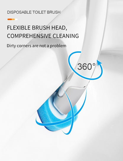 Disposable Toilet Brush with Cleaning Liquid Wall-Mounted Cleaning Tool for Bathroom