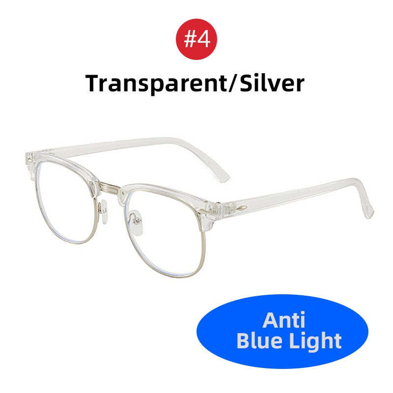 Classic Semi Rimless Anti Blue Light Blocking Glasses Men Square Ray Filter Eyeglasses Frames Computer Women Goggles - ESSENTIALS365