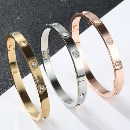 Gold Plating Lover Bracelets&amp;Bangles for Women Rose Gold Color Stainless Steel Charming Cuff Bracelet Luxury  Gifts - ESSENTIALS365