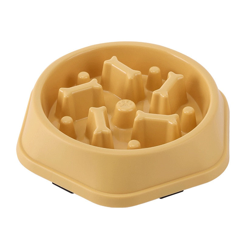 Pet Cat Dog Slow Food Bowl Fat Help Healthy Round Anti-choking Thickened And Non-slip Multiple Colors Shapes - ESSENTIALS365