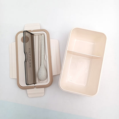 Compartment Lunch Box Plastic Portable Lunchbox Students Office Bento Box Microwave Food Containers with Chopsticks and Spoon - ESSENTIALS365