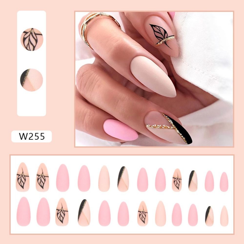 Simple French Manicure Fake Nails Press On Nail - ESSENTIALS365