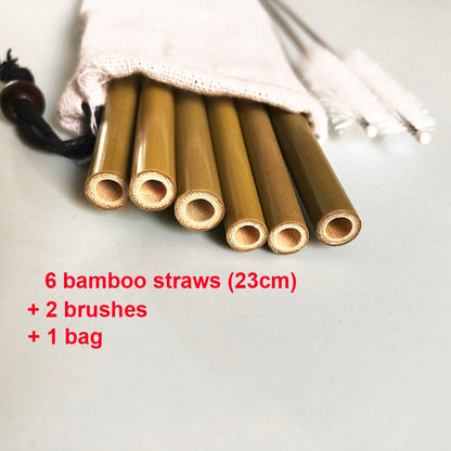 Natural organic bamboo straw set - ESSENTIALS365