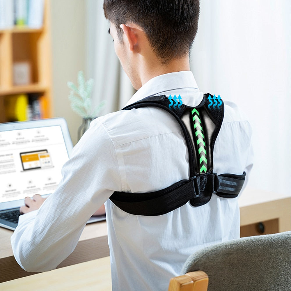 Adjustable Back Shoulder Posture Corrector Belt Clavicle Spine Support Reshape Your Body Home Office Sport Upper Back Neck Brace - ESSENTIALS365