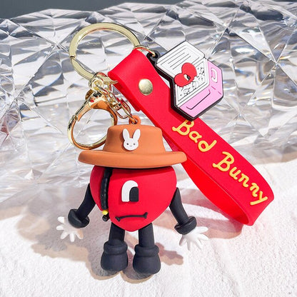 Cute Bad Bunny Heart Keychain - ESSENTIALS365