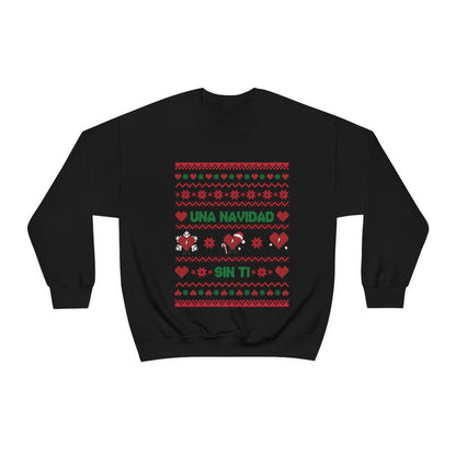 Bad Bunny Christmas Sweatshirt, Retro Vintage Bad Bunny Shirt, Una Navidad Sin Ti Sweatshirt, Pop Music lover Gift,Bad Bunny Xmas Gifts Tees - ESSENTIALS365