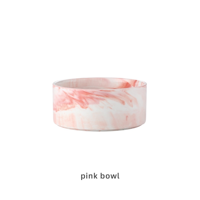 Marbling Ceramic Double Bowl For Pet - ESSENTIALS365