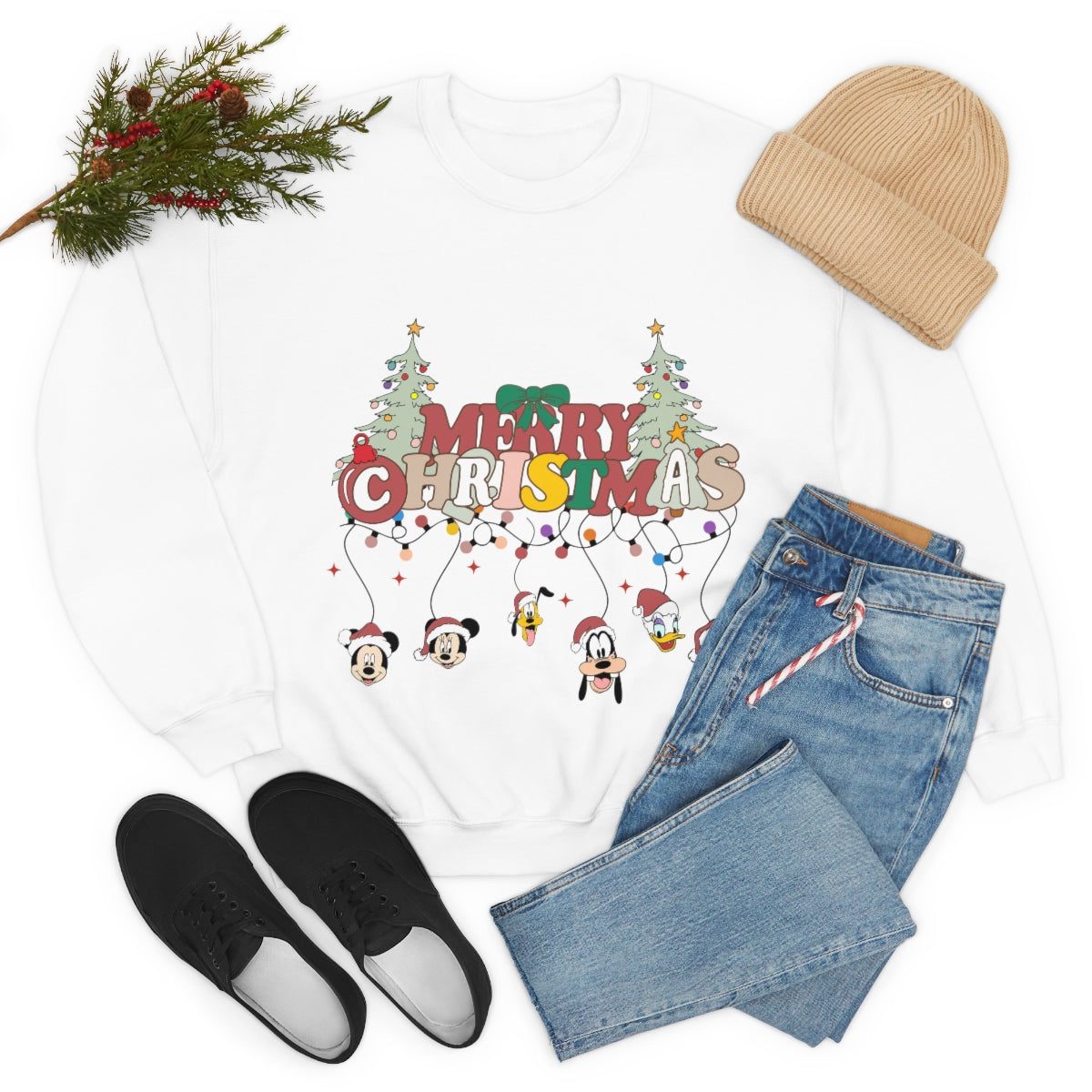 Mickey Merry Christmas Unisex Heavy Blend™ Crewneck Sweatshirt - ESSENTIALS365