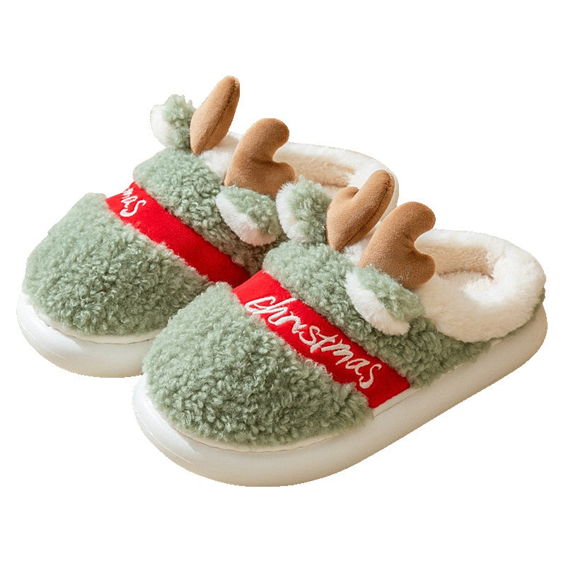 Thick Sole Christmas Deer Slippers - ESSENTIALS365