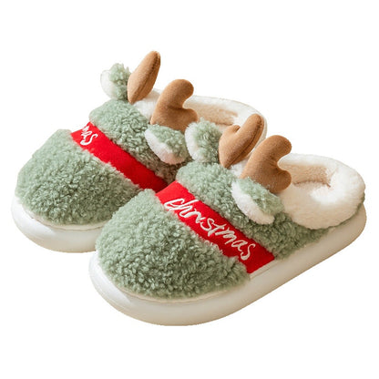 Thick Sole Christmas Deer Slippers - ESSENTIALS365