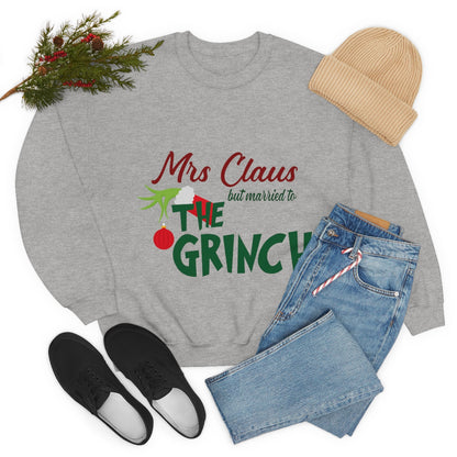 Ms Claus But Married to The Crinch  Unisex Heavy Blend™ Crewneck Sweatshirt - ESSENTIALS365