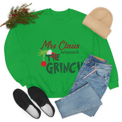 Ms Claus But Married to The Crinch  Unisex Heavy Blend™ Crewneck Sweatshirt - ESSENTIALS365