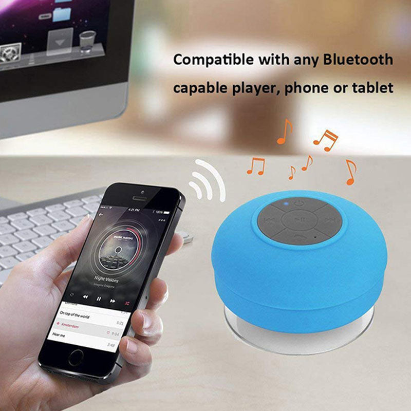 Mini Bluetooth Speaker Portable Waterproof Wireless Handsfree Speakers for Showers Bathroom Sucker Bluetooth Speaker Sound Box - ESSENTIALS365