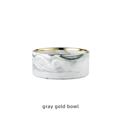 Marbling Ceramic Double Bowl For Pet - ESSENTIALS365