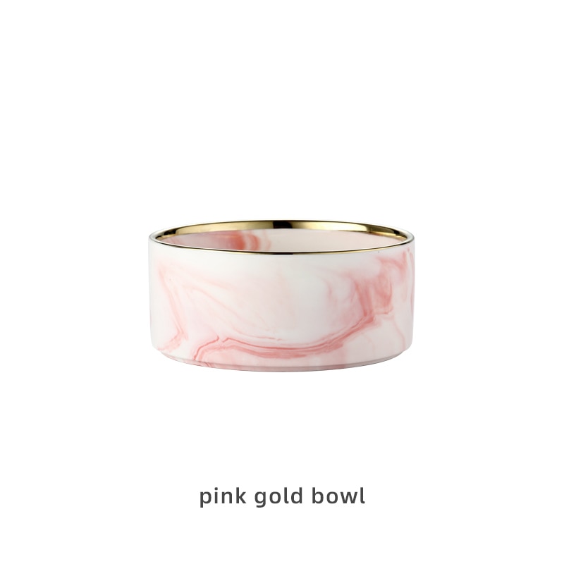 Marbling Ceramic Double Bowl For Pet - ESSENTIALS365