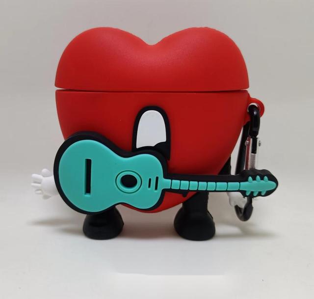 3D Red Bad Bunny Heart Earphone Case - ESSENTIALS365