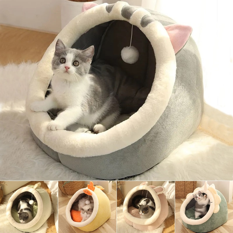 Sweet Cat Bed Warm Pet Basket - ESSENTIALS365