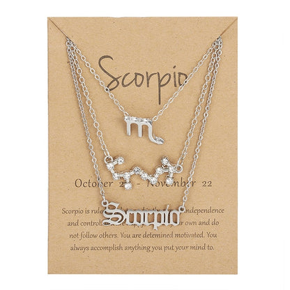 Zodiac Sign Necklace With Cardboard Card - ESSENTIALS365